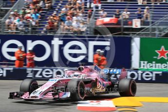 World © Octane Photographic Ltd. Formula 1 – Monaco GP - Qualifying. Sahara Force India VJM11 - Sergio Perez. Monte-Carlo. Saturday 26th May 2018.