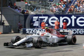 World © Octane Photographic Ltd. Formula 1 – Monaco GP - Qualifying. Alfa Romeo Sauber F1 Team C37 – Charles Leclerc. Monte-Carlo. Saturday 26th May 2018.