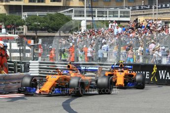 World © Octane Photographic Ltd. Formula 1 – Monaco GP - Qualifying. McLaren MCL33 – Fernando Alonso and Stoffel Vandoorne. Monte-Carlo. Saturday 26th May 2018.