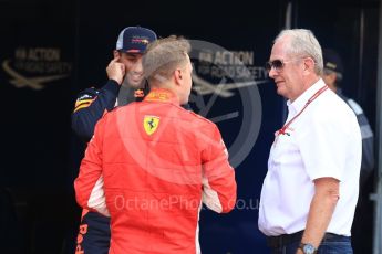 World © Octane Photographic Ltd. Formula 1 – Monaco GP - Qualifying. Scuderia Ferrari SF71-H – Sebastian Vettel and Helmut Marko - advisor to the Red Bull GmbH Formula One Teams and head of Red Bull's driver development program. Monte-Carlo. Saturday 26th May 2018.