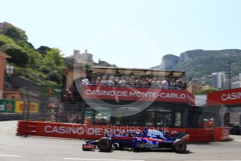 World © Octane Photographic Ltd. Formula 1 – Monaco GP - Qualifying. Scuderia Toro Rosso STR13 – Brendon Hartley. Monte-Carlo. Saturday 26th May 2018.