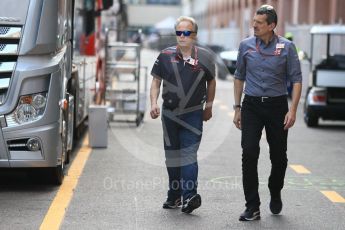 World © Octane Photographic Ltd. Formula 1 - Monaco GP - Paddock. Gene Haas  - Founder and Chairman of Haas F1 Team and Guenther Steiner  - Team Principal of Haas F1 Team. Monte-Carlo. Sunday 27th May 2018.