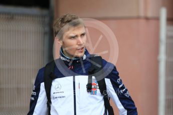 World © Octane Photographic Ltd. Formula 1 – Monaco GP - Paddock. Williams Martini Racing FW41 – Sergey Sirotkin. Monte-Carlo. Sunday 27th May 2018.