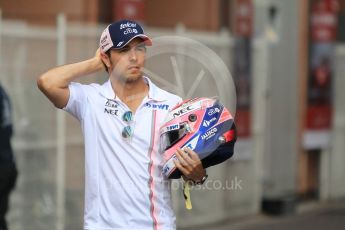 World © Octane Photographic Ltd. Formula 1 – Monaco GP - Paddock. Sahara Force India VJM11 - Sergio Perez. Monte-Carlo. Sunday 27th May 2018.