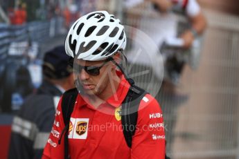 World © Octane Photographic Ltd. Formula 1 – Monaco GP - Paddock. Scuderia Ferrari SF71-H – Sebastian Vettel. Monte-Carlo. Sunday 27th May 2018.