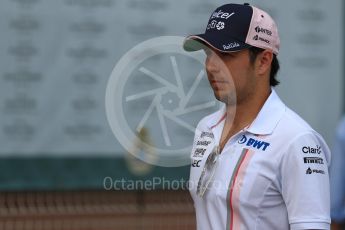 World © Octane Photographic Ltd. Formula 1 – Monaco GP - Paddock. Sahara Force India VJM11 - Sergio Perez. Monte-Carlo. Sunday 27th May 2018.