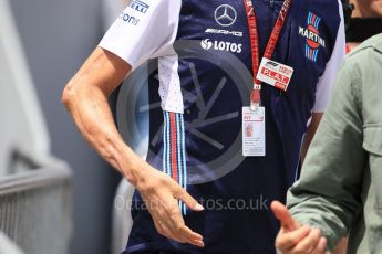 World © Octane Photographic Ltd. Formula 1 – Monaco GP - Paddock. Williams Martini Racing FW41 – Robert Kubica. Monte-Carlo. Thursday 24th May 2018.