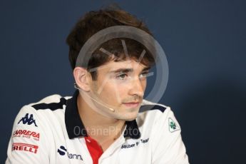World © Octane Photographic Ltd. Formula 1 – Monaco GP –Drivers Press Conference. Haas F1 Team –Alfa Romeo Sauber F1 Team – Charles Leclerc. Monte-Carlo. Wednesday 23rd May 2018.
