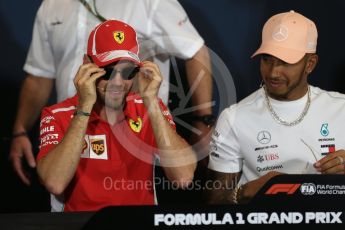 World © Octane Photographic Ltd. Formula 1 – Monaco GP –Drivers Press Conference. Scuderia Ferrari – Sebastian Vettel and Mercedes AMG Petronas Motorsport - Lewis Hamilton. Monte-Carlo. Wednesday 23rd May 2018.