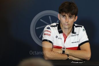 World © Octane Photographic Ltd. Formula 1 – Monaco GP –Drivers Press Conference. Haas F1 Team –Alfa Romeo Sauber F1 Team – Charles Leclerc. Monte-Carlo. Wednesday 23rd May 2018.