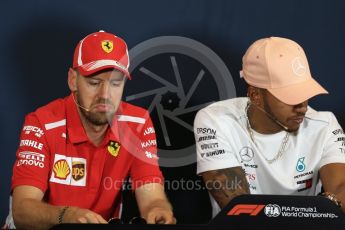 World © Octane Photographic Ltd. Formula 1 – Monaco GP –Drivers Press Conference. Scuderia Ferrari – Sebastian Vettel and Mercedes AMG Petronas Motorsport - Lewis Hamilton. Monte-Carlo. Wednesday 23rd May 2018.