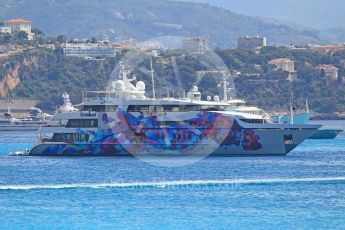 World © Octane Photographic Ltd. Formula 1 – Monaco GP - Setup. The larger yachts in the bay. Monte-Carlo. Wednesday 23rd May 2018.