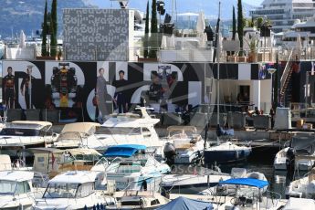 World © Octane Photographic Ltd. Formula 1 – Monaco GP - Setup. The floating Aston Martin Red Bull Racing/Scuderia Toro Rosso hospitality. Monte-Carlo. Wednesday 23rd May 2018.