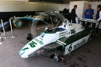 World © Octane Photographic Ltd. Formula 1 – Monaco GP - Setup. Kiek Rosberg FW07C and Nico Rosberg Mercedes F1 W08. Monte-Carlo. Wednesday 23rd May 2018.