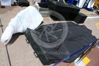 World © Octane Photographic Ltd. Formula 1 – Monaco GP - Setup. Williams Martini Racing FW41 new parts arrival. Monte-Carlo. Wednesday 23rd May 2018.