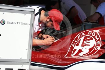 World © Octane Photographic Ltd. Formula 1 – Monaco GP - Setup. Alfa Romeo Sauber F1 Team C37. Monte-Carlo. Wednesday 23rd May 2018.