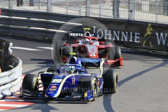 World © Octane Photographic Ltd. FIA Formula 2 (F2) – Monaco GP - Practice. Carlin - Lando Norris and Prema Powerteam - Nyck de Vries. Monte Carlo. Thursday 24th May 2018.