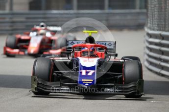 World © Octane Photographic Ltd. FIA Formula 2 (F2) – Monaco GP - Qualifying. Trident - Santino Ferrucci and Prema Powerteam - Sean Gelael. Monte Carlo. Thursday 24th May 2018.