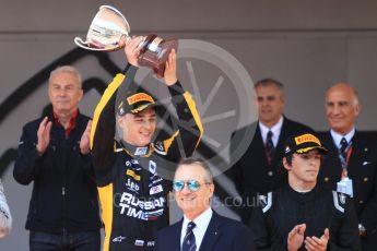 World © Octane Photographic Ltd. FIA Formula 2 (F2) – Monaco GP - Race 1 Podium. Russian Time - Artem Markelov. Monte Carlo. Friday 25th May 2018