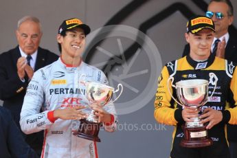 World © Octane Photographic Ltd. FIA Formula 2 (F2) – Monaco GP - Race 1 Podium. Prema Powerteam - Sean Gelael. Monte Carlo. Friday 25th May 2018.