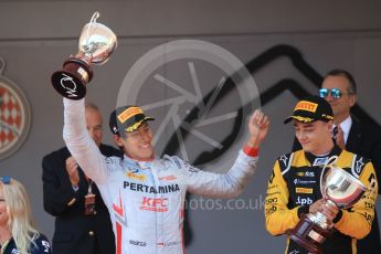 World © Octane Photographic Ltd. FIA Formula 2 (F2) – Monaco GP - Race 1 Podium. Prema Powerteam - Sean Gelael. Monte Carlo. Friday 25th May 2018.