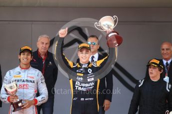 World © Octane Photographic Ltd. FIA Formula 2 (F2) – Monaco GP - Race 1 Podium. Russian Time - Artem Markelov. Monte Carlo. Friday 25th May 2018