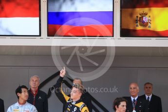 World © Octane Photographic Ltd. FIA Formula 2 (F2) – Monaco GP - Race 1 Podium. Russian Time - Artem Markelov, Prema Powerteam - Sean Gelael and MP Motorsport - Roberto Merhi. Monte Carlo. Friday 25th May 2018