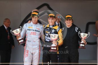 World © Octane Photographic Ltd. FIA Formula 2 (F2) – Monaco GP - Race 1 Podium. Russian Time - Artem Markelov, Prema Powerteam - Sean Gelael and MP Motorsport - Roberto Merhi. Monte Carlo. Friday 25th May 2018