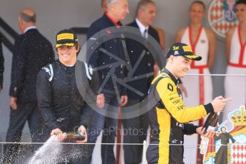 World © Octane Photographic Ltd. FIA Formula 2 (F2) – Monaco GP - Race 1 Podium. Russian Time - Artem Markelov, and MP Motorsport - Roberto Merhi. Monte Carlo. Friday 25th May 2018