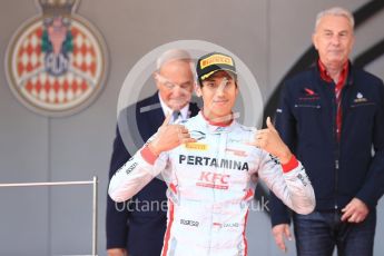 World © Octane Photographic Ltd. FIA Formula 2 (F2) – Monaco GP - Race 1 - Podium. Prema Powerteam - Sean Gelael. Monte Carlo. Friday 25th May 2018.