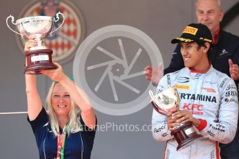 World © Octane Photographic Ltd. FIA Formula 2 (F2) – Monaco GP - Race 1 - Podium. Prema Powerteam - Sean Gelael. Monte Carlo. Friday 25th May 2018.