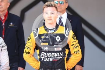 World © Octane Photographic Ltd. FIA Formula 2 (F2) – Monaco GP - Race 1 - Poduim. Russian Time - Artem Markelov. Monte Carlo. Friday 25th May 2018