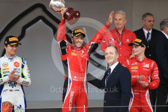 World © Octane Photographic Ltd. FIA Formula 2 (F2) – Monaco GP - Race 2. Charouz - Antonio Fuoco and Louis Delatraz and Carlin - Lando Norris. Monte Carlo. Saturday 26th May 2018.