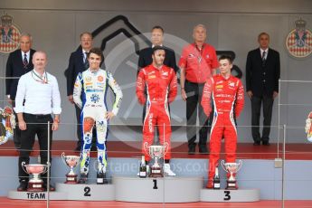 World © Octane Photographic Ltd. FIA Formula 2 (F2) – Monaco GP - Race 2. Charouz - Antonio Fuoco and Louis Delatraz and Carlin - Lando Norris. Monte Carlo. Saturday 26th May 2018.