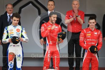 World © Octane Photographic Ltd. FIA Formula 2 (F2) – Monaco GP - Race 2. Charouz - Antonio Fuoco and Louis Delatraz and Carlin - Lando Norris. Monte Carlo. Saturday 26th May 2018.