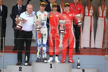 World © Octane Photographic Ltd. FIA Formula 2 (F2) – Monaco GP - Race 2. Charouz - Antonio Fuoco and Louis Delatraz and Carlin - Lando Norris. Monte Carlo. Saturday 26th May 2018.