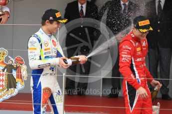 World © Octane Photographic Ltd. FIA Formula 2 (F2) – Monaco GP - Race 2. Charouz - Louis Delatraz and Carlin - Lando Norris. Monte Carlo. Saturday 26th May 2018.