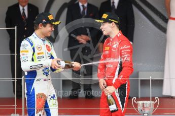 World © Octane Photographic Ltd. FIA Formula 2 (F2) – Monaco GP - Race 2. Charouz - Louis Delatraz and Carlin - Lando Norris. Monte Carlo. Saturday 26th May 2018.