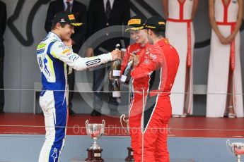 World © Octane Photographic Ltd. FIA Formula 2 (F2) – Monaco GP - Race 2. Charouz - Antonio Fuoco and Louis Delatraz and Carlin - Lando Norris. Monte Carlo. Saturday 26th May 2018.