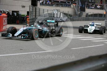 World © Octane Photographic Ltd. Formula 1 – Monaco GP - Rosberg Father and Son World Championship cars demonstration. Mercedes W08 - Nico Rosberg and Williams FW08 - Keke Rosberg. Monte-Carlo. Thursday 24th May 2018.