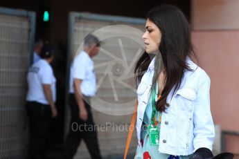 World © Octane Photographic Ltd. Formula 1 – Monaco GP - Paddock. McLaren MCL33 – Fernando Alonso girlfriend Linda Morselli. Monte-Carlo. Saturday 26th May 2018.