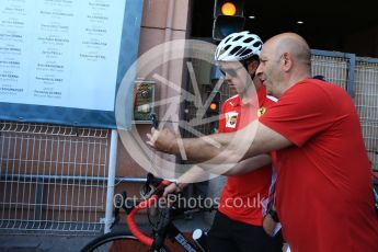 World © Octane Photographic Ltd. Formula 1 – Monaco GP - Paddock. Scuderia Ferrari - Sebastian Vettel. Monte-Carlo. Saturday 26th May 2018.