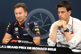 World © Octane Photographic Ltd. Formula 1 – Monaco GP – Team Personnel Press Conference. Christian Horner - Team Principal of Red Bull Racing and Toto Wolff - Executive Director & Head of Mercedes-Benz Motorsport. Monte-Carlo. Thursday 24th May 2018.