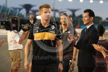 World © Octane Photographic Ltd. Formula 1 – Singapore GP - Drivers Parade. Renault Sport F1 Team RS18 – Nico Hulkenberg. Marina Bay Street Circuit, Singapore. Sunday 16th September 2018.