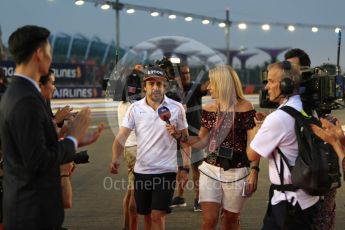 World © Octane Photographic Ltd. Formula 1 – Singapore GP - Drivers Parade. McLaren MCL33 – Fernando Alonso. Marina Bay Street Circuit, Singapore. Sunday 16th September 2018.