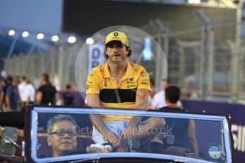 World © Octane Photographic Ltd. Formula 1 – Singapore GP - Drivers Parade. Renault Sport F1 Team RS18 – Carlos Sainz. Marina Bay Street Circuit, Singapore. Sunday 16th September 2018.