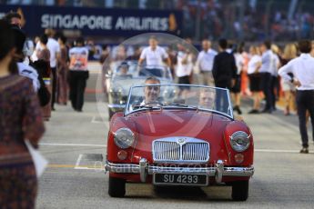 World © Octane Photographic Ltd. Formula 1 – Singapore GP - Drivers Parade. Haas F1 Team VF-18 – Kevin Magnussen. Marina Bay Street Circuit, Singapore. Sunday 16th September 2018.