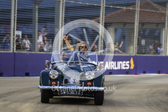 World © Octane Photographic Ltd. Formula 1 – Singapore GP - Drivers Parade. Aston Martin Red Bull Racing TAG Heuer RB14 – Daniel Ricciardo. Marina Bay Street Circuit, Singapore. Sunday 16th September 2018.