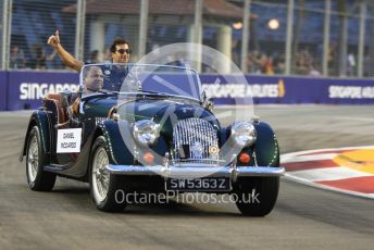 World © Octane Photographic Ltd. Formula 1 – Singapore GP - Drivers Parade. Aston Martin Red Bull Racing TAG Heuer RB14 – Daniel Ricciardo. Marina Bay Street Circuit, Singapore. Sunday 16th September 2018.