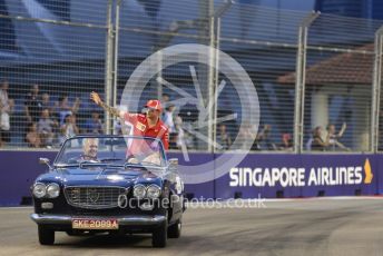 World © Octane Photographic Ltd. Formula 1 – Singapore GP - Drivers Parade. Scuderia Ferrari SF71-H – Kimi Raikkonen. Marina Bay Street Circuit, Singapore. Sunday 16th September 2018.
